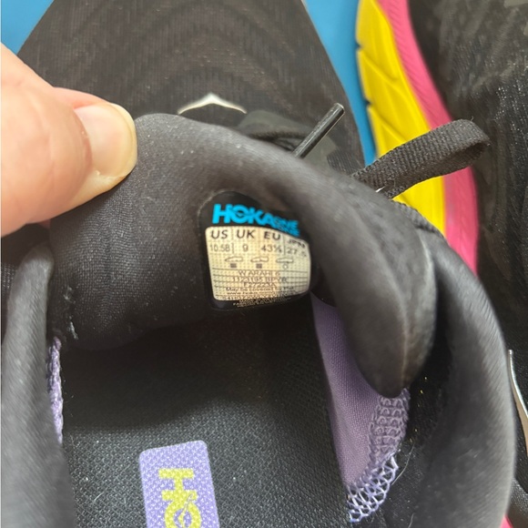 Hoka One One Black and Pink Athletic Shoes with Cushioned Sole - Picture 3 of 4